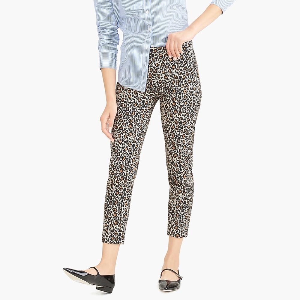 J Crew Winnie Pants Leopard sz 4